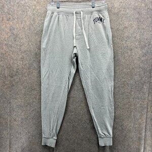 Tommy Hilfiger Jogger Mens Small Gray Sweatpants Fleece Sleepwear Cotton Tapered